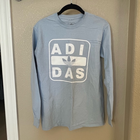 Adidas Light Blue Long Sleeve Tee - Picture 3 of 5